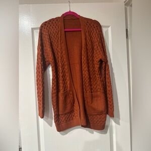 Cozy Rust Cardigan Sweater-M